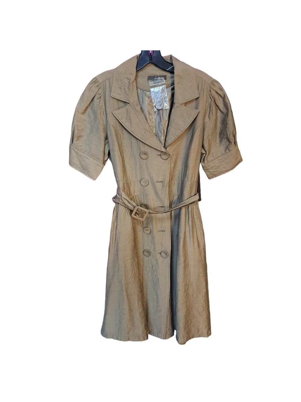 Twenty-One Elegant Tan Double-Breasted Jacket Dress.